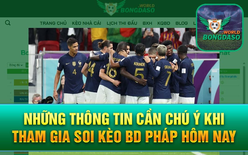 Những thông tin cần chú ý khi tham gia soi kèo bd Pháp hôm nay
